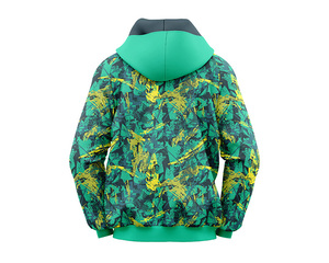 Moda 100% algodón Tie Dye sudadera abrigo de manga larga con capucha cierre de cremallera con bordado patrón sólido Streetwear Tops - Product Image 2