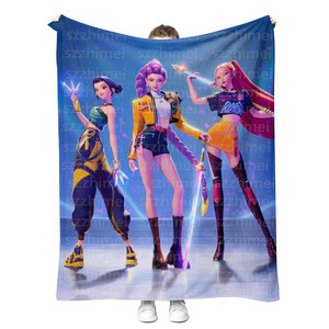 Hot Bán K Pop Kpop Quỷ Thợ Săn Phim In Ấn Chăn Chất Lượng Cao Tùy Chỉnh Lông Cừu Flannel Giường Sofa Xe Du Lịch Chăn - Product Image 2
