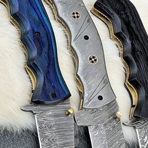 Offre de 3 couteaux de poche pliants tactiques lames en acier damas personnalisées avec poignées en bois exotique couteau pliant de poche de haute qualité - Product Image 6