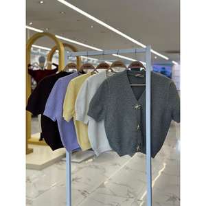 Cardigan en tricot boutonné doré style décontracté Asterya 5182 - Product Image 2