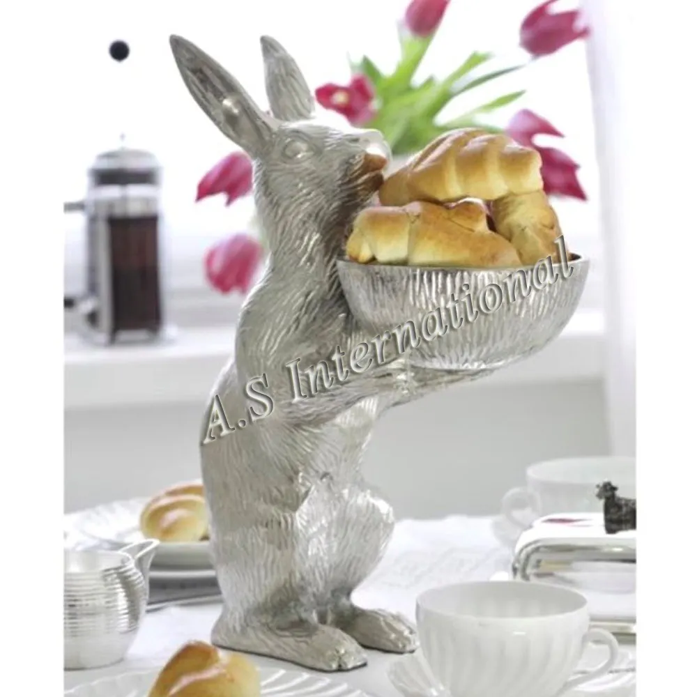 Оптовая продажа, уникальные металлические подарочные и ремесленные миски для кролика от производителя, декоративные металлические чаши для обеденного стола и домашнего декора отеля