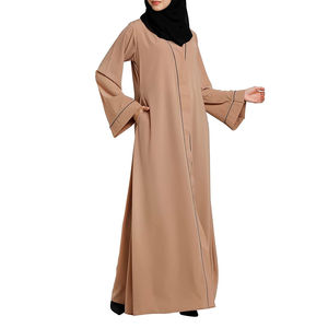 Abayas à manches longues de couleur unie pour femmes, longueur longue, nouvelles tenues traditionnelles musulmanes islamiques, haute qualité, légères, vintage - Product Image 4