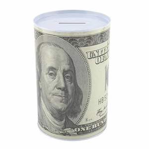 Safe Save Tin Coin <b>Money</b> Saving <b>Box</b> Durable Tinplate Steel Long Lasting Coin Accumulation Round Shape Kids Decor - Product Image 1