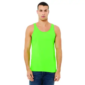 Side Seamed Retail Fit 100% Airlume Combed and Ring Spun Cotton 32 single 4.2 oz Neon Green Unisex Jersey Tank