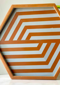 Bandeja de servicio con incrustaciones de resina Hexagonal de lujo ecológica moderna y elegante, estilo con incrustaciones de hueso, para el hogar Decoración de mesa, artesanías de resina - Product Image 3