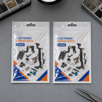 Sac d'emballage transparent en plastique à fermeture éclair avec logo personnalisé, à trois soudures, pour pièces de réparation électronique de téléphones portables