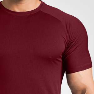 Legacy <b>100</b>% <b>Polyester</b> Knitted Gym Workout Tee in Maroon Dry-Fit & Breathable Fabric Solid Color Printed T-<b>Shirts</b> for Exercise - Product Image 6