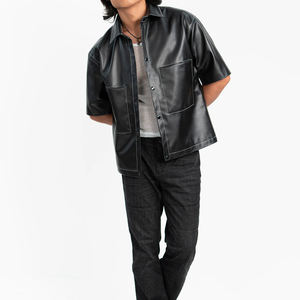 Camisas de Cuero para Hombre de Alta Calidad, Recién Llegadas, Personalizadas, de Manga Corta, Ligeras, en Varios Colores - Product Image 5