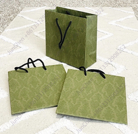 Boîtes et sacs d'emballage cadeau de luxe à motif rétro, de haute qualité, de marque internationale verte, pour ensembles de bijoux, en papier