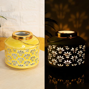 Lanternes suspendues en métal artisanal fini or antique lanterne légère durable coupe-vent au prix de gros - Product Image 2