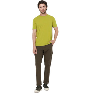 Venta al por mayor de camisetas casuales de los hombres de color sólido de cuello de manga corta suave transpirable de punto de LICRA/poliéster Regular Fit 210g a granel - Product Image 6
