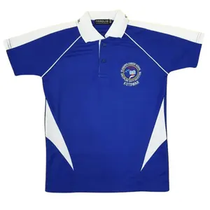 Safir mavi renk okul t-shirt hint toptan ihracatçı ve üretici Premium kalite okul üniforması