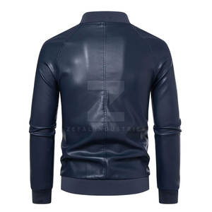Chaqueta de Cuero para Hombre Hecha en Pakistán, Personalizada, con Cuello Alto, Logotipo Frontal, Impermeable, Ecológica, para Uso Diario - Product Image 2