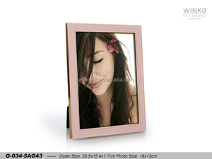Winko FRUITY Metal Photo <b>Frame</b> Picture <b>Frame</b> 13X18Cm Photo <b>Frame</b>, Blush (Pt#7422C) Epoxy, <b>Gold</b> E-Coating, Blk Vel Back, - Product Image 1