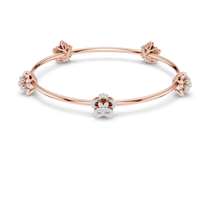 กำไลข้อมือเพชรแล็บทรงดอกไม้ 1.04 กะรัต เจียระไนแบบบริลเลียนท์ ทอง 18KT, 14KT, 10KT และเงิน 925  มีตัวเลือกสีโรสโกลด์, เยลโลว์โกลด์, ไวท์โกลด์ - Product Image 4