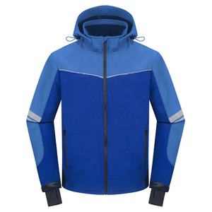 Chaqueta Softshell con logotipo personalizado para hombre para invierno, impermeable, a prueba de viento, Material de lona, ropa de trabajo al aire libre, uniforme de poliéster liso - Product Image 5