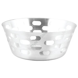 <b>Round</b> Bread <b>Basket</b> with Stainless Steel Handles Handwoven Bamboo and Metal Serving Tray Stylish and Sustainable Storage Tray - Product Image 1