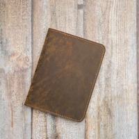 Dompet Kulit Buatan Tangan Cokelat, Organizer Perjalanan, Tempat Paspor, Dompet Keluarga, Dompet Panjang Kasual Elegan, Pelindung RFID