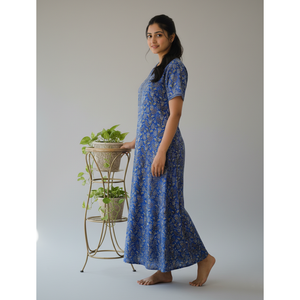 Vestido de Dormir 100% Algodón con Estampado Jaal Hecho a Mano, Camisón Suave Tejido con Diseño Floral y Botones, ODM 3XL para Damas de Honor - Product Image 2