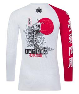 <b>White</b> Men's Rash Guard with <b>White</b> & Black Logos Short Sleeve Breathable UPF50+ 100% Polyester - Product Image 2
