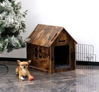 Huisdierenhuis Indoor Voor Kleine Honden Of Katten, Gezellig Houten Ontwerp, Klein Binnenbedhuis, Met Ventilatieopeningen En Verhoogde Vloer Warm