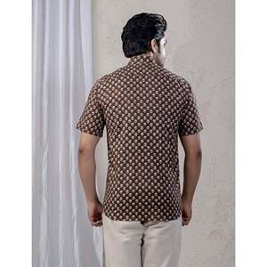 Camisa de Moda Masculina con Cuello Mao, 100% Algodón, Estampada, de Manga Corta, Estilos Casual y de Esmoquin, Tela Popelina, Suministro ODM - Product Image 6