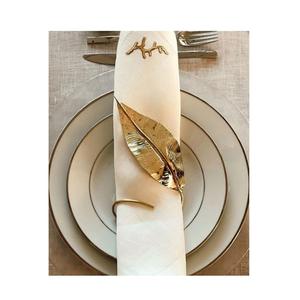 Vente chaude porte-serviettes mariage anniversaire anniversaire décor de table porte-serviettes conception de feuille personnalisée rond de serviette en tissu - Product Image 1