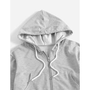 Conjunto de Sudadera Corta y Pantalones Cortos de Invierno para Mujer al por Mayor, 100% Algodón, Sudadera Corta con Logotipo Personalizado y Pantalones Cortos - Product Image 4