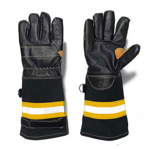 Gants de sécurité en cuir réfléchissants haute visibilité imperméables résistants aux coupures ignifuges pompier sécurité structurelle gants de pompier - Product Image 1