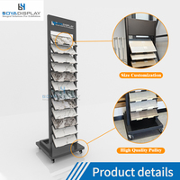 Présentoir à échantillons de carreaux de mosaïque en métal de haute qualité avec logo personnalisé, taille ajustable, sur roulettes – Vente chaude