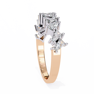 Anillo de Compromiso de Media Eternidad con Diamantes Baguette en Oro Sólido de 14K Certificado por IGI para Mujer, con Diamantes de Calidad VVS Cultivados en Laboratorio - Product Image 3