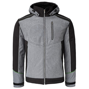 Venta al por mayor de chaqueta Softshell impermeable por encargo de los hombres transpirable de talla grande con logotipo de punto estampado cierre de cremallera OEM suministro - Product Image 5
