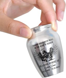 Personalized <b>Mini</b> <b>Urn</b> <b>for</b> Human <b>Ashes</b> Welded Metal Keepsake Remembrance Gift Custom Size <b>for</b> Loss of Loved One - Product Image 4