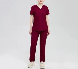 OEM Custom Women's Uniforms <b>Scrub</b> <b>Tops</b> Straight Pants Pet Clinic Nursing Workwear Sets Dental Tooth Check Stretch Nurse Uniform - Product Image 6