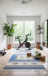 Alfombra Moderna Personalizable de Felpa Floral de Algodón - Lavable con Reverso Antideslizante para el Hogar, Ejercicio, Viajes y Picnic - Product Image 4