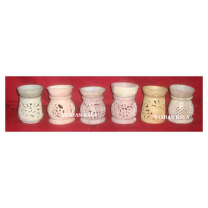 เตาน้ำมันหอมระเหยหินสบู่อินเดียทำด้วยมือคุณภาพสูงรูปทรงโค้งมนทนทานสำหรับตกแต่งบ้านและวัตถุประสงค์ที่มีพรสวรรค์ - Product Image 1