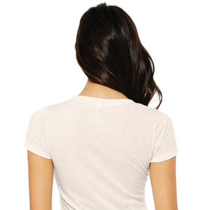 T-Shirt manches courtes femme 50% Polyester 25% Airlume en coton peigné et anneau 25% rayonne 40 simple 3.8 oz avoine Triblend - Product Image 6