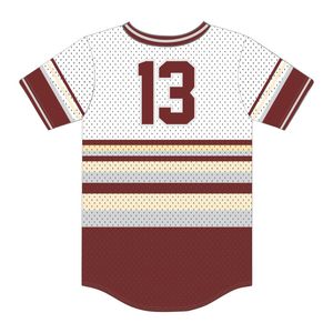 DST blanc rayé pull Baseball Jersey 100% Polyester maille Delta sororité vêtements col en V t-shirt marron brodé Applique - Product Image 3