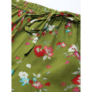 Ropa de dormir cómoda con estampado Floral para mujer, cierre de botón de cintura elástica, verde, XS 3XL, suministro ODM para la vida en el hogar y la dama de honor - Product Image 4