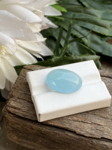 20,19 quilates impresionante aguamarina natural forma ovalada cabujón Color superior blanco azul fabricación de joyas buen brillo ópalo Esmeralda - Product Image 2