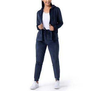 Ensemble de survêtement en velours pour femmes, deux pièces, sweat-shirt et pantalon de survêtement, vêtements de sport actifs pour femmes, design personnalisé - Product Image 3