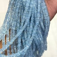 Perles de pierres précieuses Jaipuri facettées en Aquamarine bleue naturelle de qualité supérieure, 4mm-7mm, 50+ ans d'expérience, pour la fabrication de bijoux