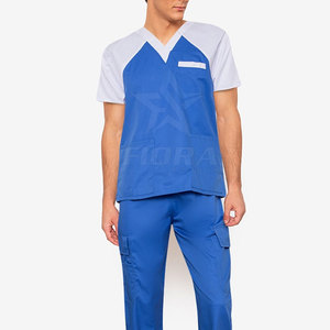 Uniformes Médicos Personalizados con Logotipo, Cuello en V, Manga Corta, Alta Calidad, con Bolsillo, Color Sólido, Servicio OEM - Product Image 3