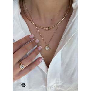 จี้เพชรประดับพลอยประจำเดือนเกิด Noelle Pav Dome พร้อมชาร์ม - Product Image 3