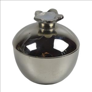 Porte-encens en laiton pur thème mat argenté avec attrape-cendres - Product Image 4