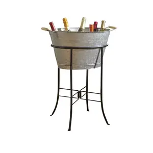 Mạ kẽm tin Ice Bucket bồn tắm cho bia chai rượu vang mát cho Đảng trang trí nội thất Chất lượng cao kim loại ICE Bucket bồn tắm