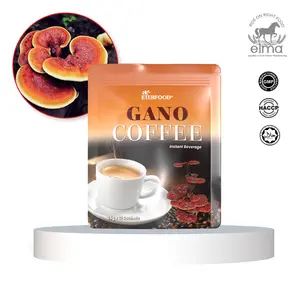 Ganoderma Reishi Paddenstoel Oploskoffie 4 In 1 Lingzhi Koffie Oem Doos Verpakking Voedsel Biologische Gap Gmp