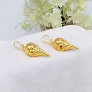 Women's New Fashion Gold-Plated Brass Drop Earrings Trendy <b>Ethnic</b> Style Eagle Head & Crow Skull Ear Jewelry <b>Accessory</b> - Product Image 6