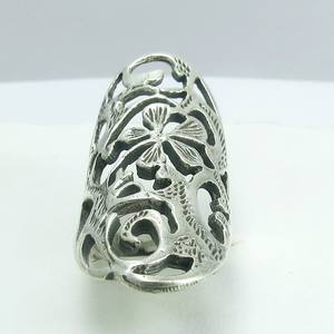ดูดี!! รูปร่างใบออกซิไดซ์ธรรมดาเงิน925แหวนเงินสเตอร์ลิง925เครื่องประดับเงินสเตอร์ลิง - Product Image 2