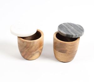 Plat à sucre en bois massif classique conception merveilleuse couleur marron accessoires de cuisine naturels Pot à sucre pour les meilleures ventes - Product Image 2